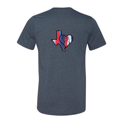 Texas Heart Akita Front/Back Unisex Short Sleeve Jersey Tee