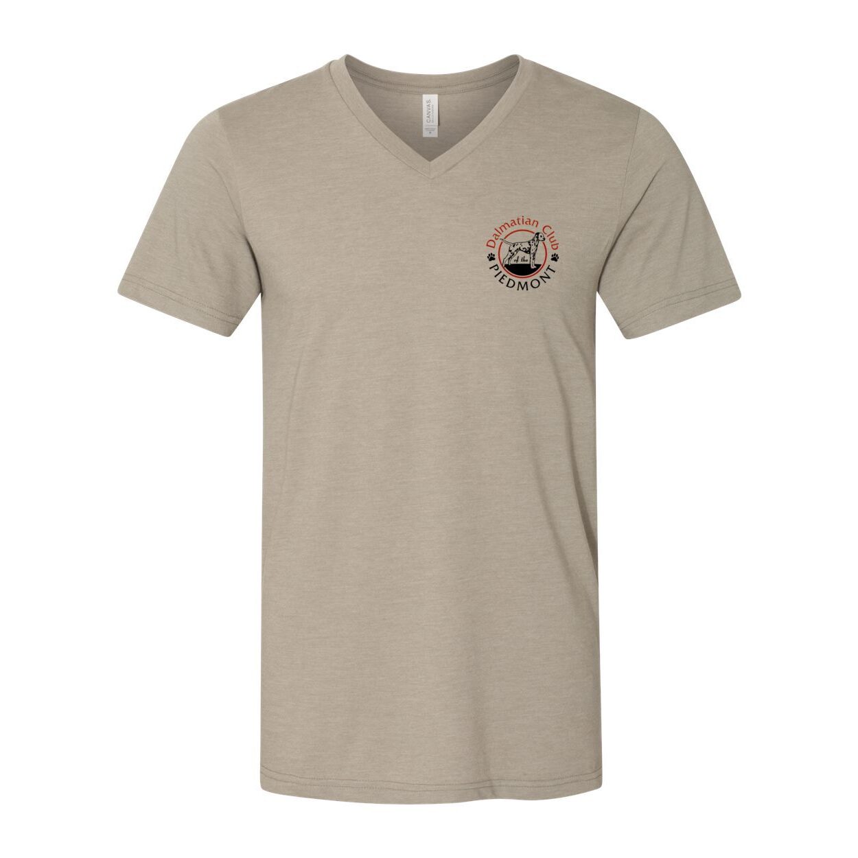 Dalmatian Club Red Black Unisex Short Sleeve V-Neck Jersey Tee