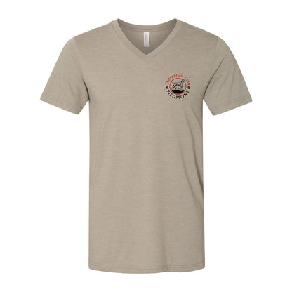 Dalmatian Club Red Black Unisex Short Sleeve V-Neck Jersey Tee
