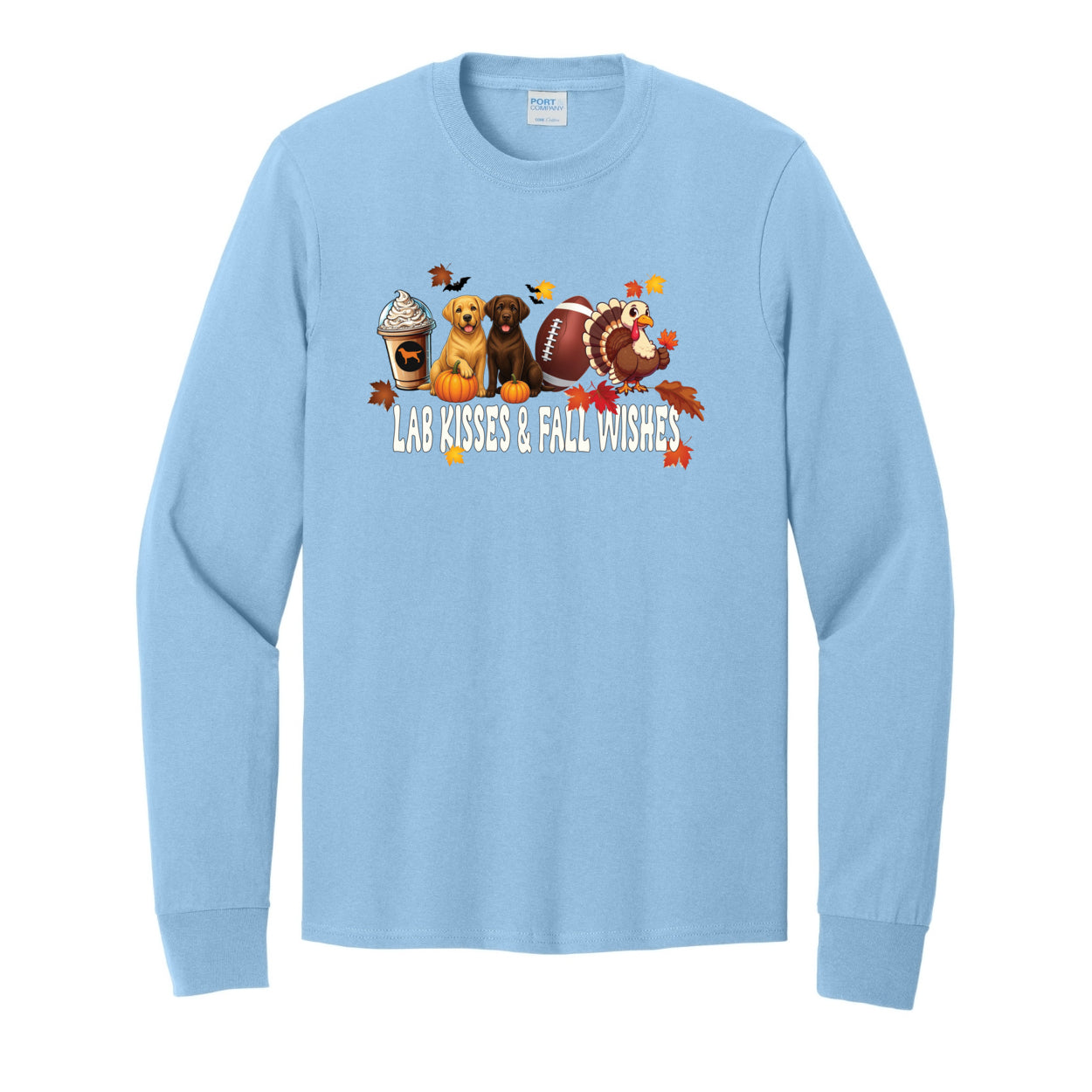 Lab Fall Wishes Port & Co™ PC54LS Long Sleeve Core Cotton Tee