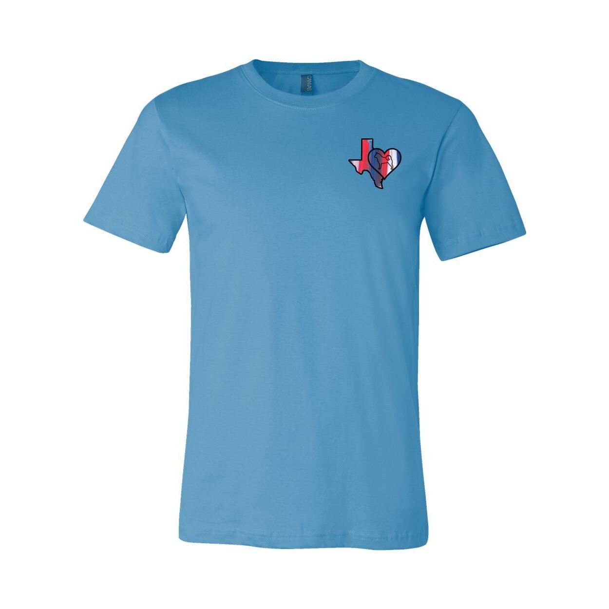 Texas Heart Akita Front/Back Unisex Short Sleeve Jersey Tee