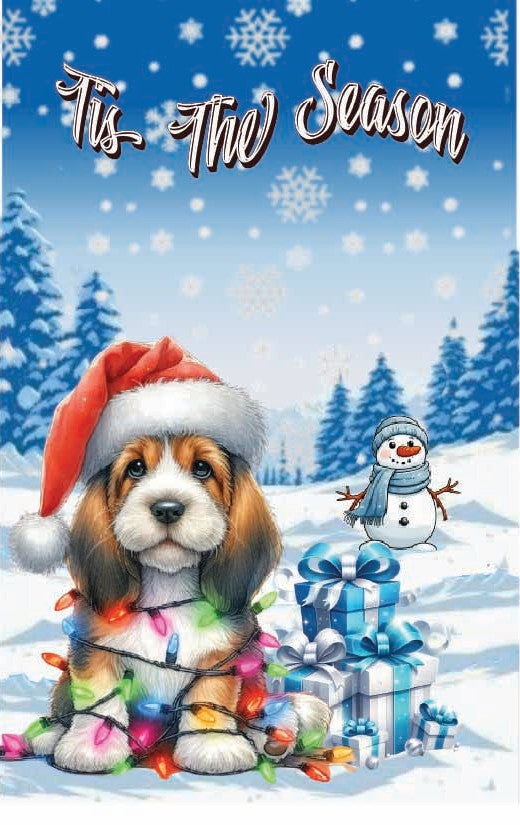’Tis The Season winter PBGV garden flag 12x18 in yard