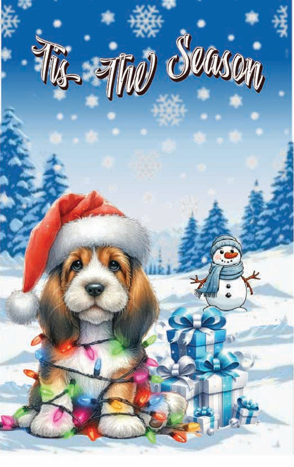 ’Tis The Season winter PBGV garden flag 12x18 in yard