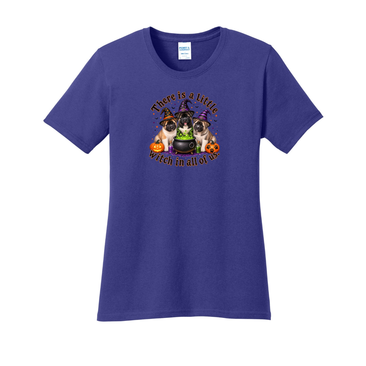Little Witch in All Port & Co™ LPC54 Women's Core Cotton Tee
