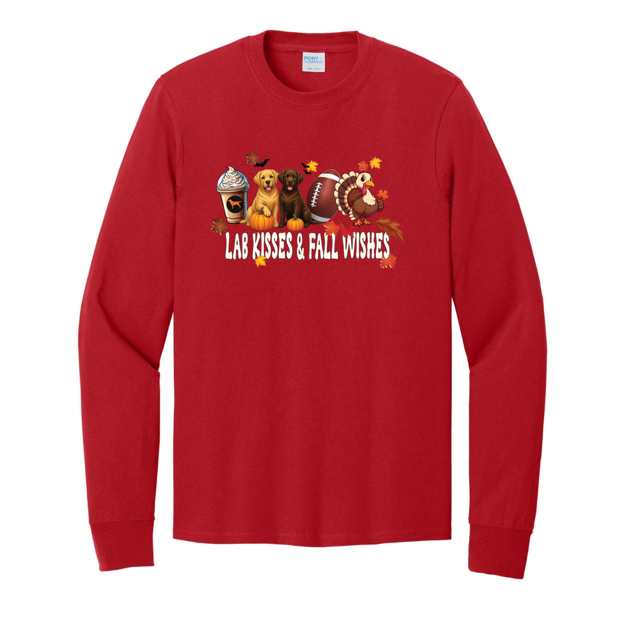 Lab Fall Wishes Port & Co™ PC54LS Long Sleeve Core Cotton Tee