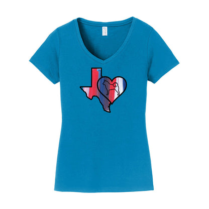 Texas Heart Akita LPC450V Port & Company® Ladies Fan Favorite™ V-Neck Tee