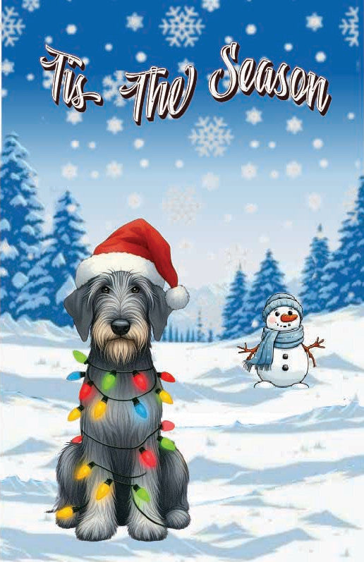 ’Tis The Season winter Scottish Deerhound garden flag 12x18 in yard