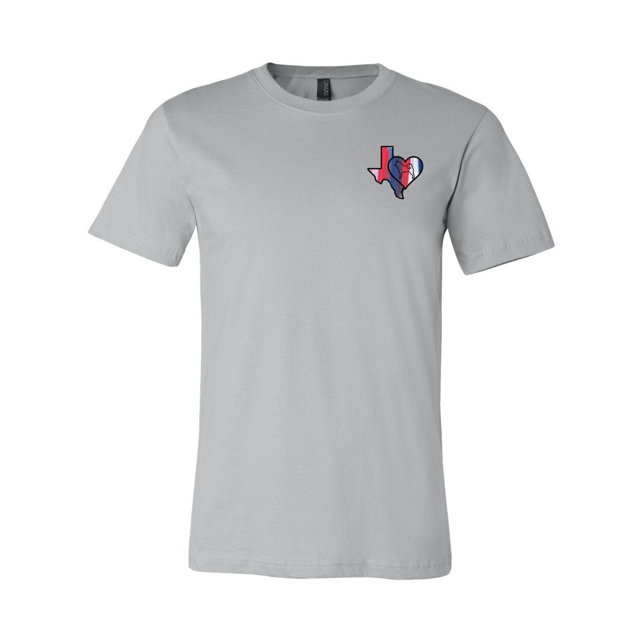Texas Heart Akita Front/Back Unisex Short Sleeve Jersey Tee