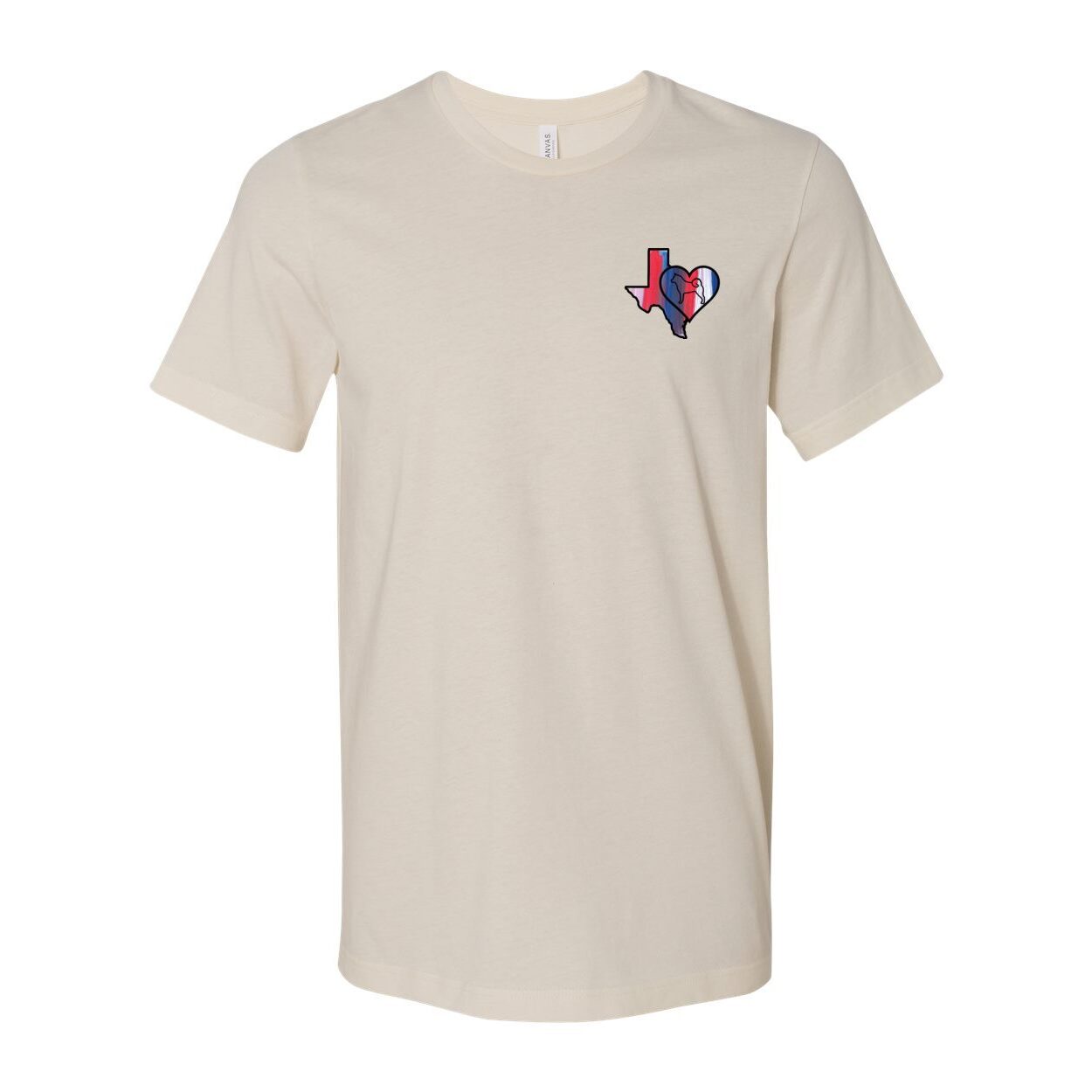Texas Heart Akita Front/Back Unisex Short Sleeve Jersey Tee