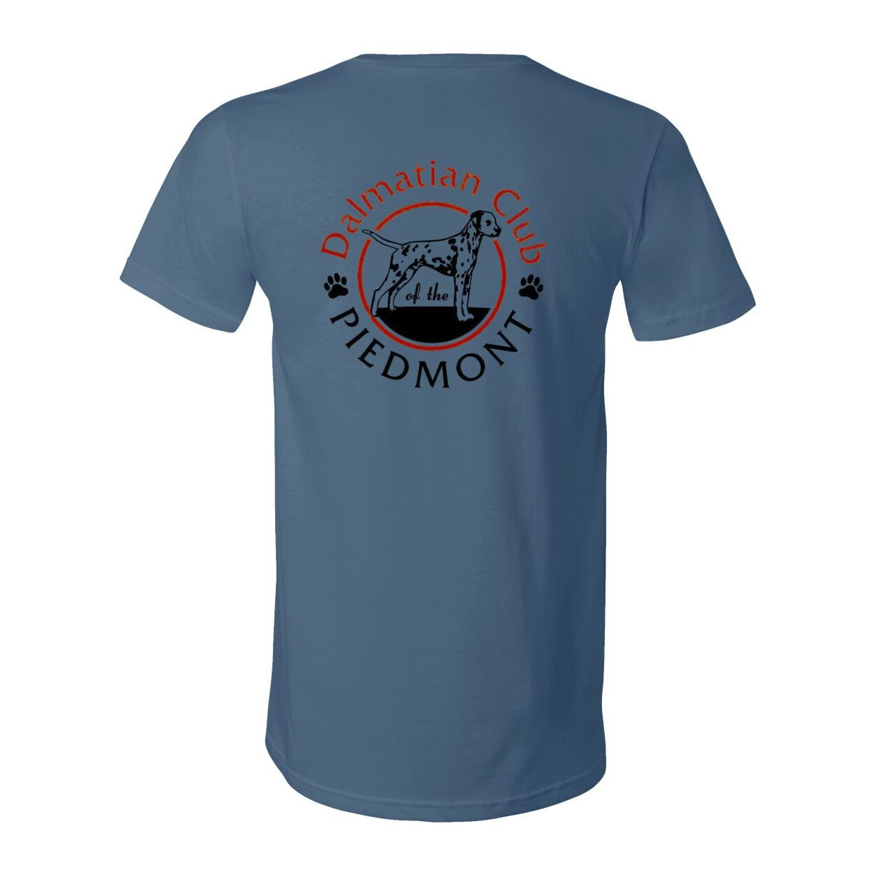Dalmatian Club Red Black Unisex Short Sleeve V-Neck Jersey Tee