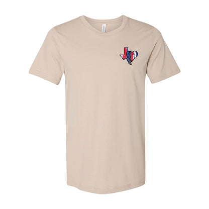 Texas Heart Akita Front/Back Unisex Short Sleeve Jersey Tee