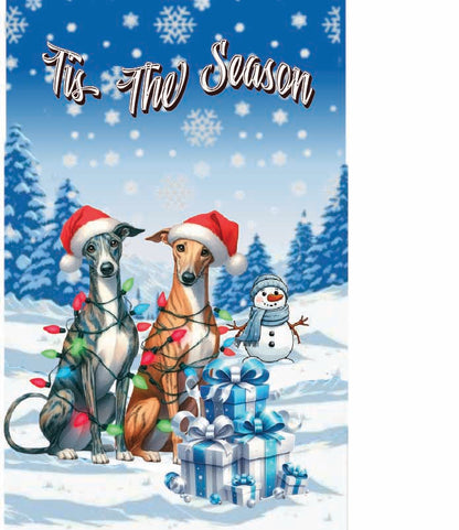 ’Tis The Season winter whippet garden flag 12x18 in yard
