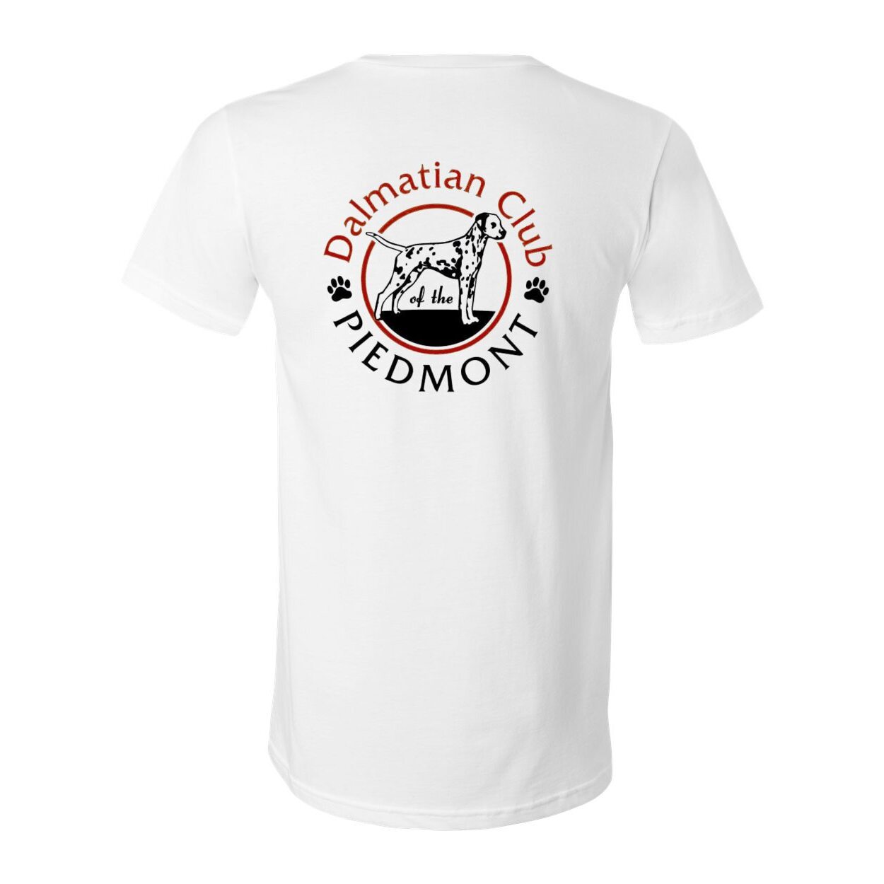 Dalmatian Club Red Black Unisex Short Sleeve V-Neck Jersey Tee