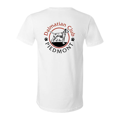 Dalmatian Club Red Black Unisex Short Sleeve V-Neck Jersey Tee