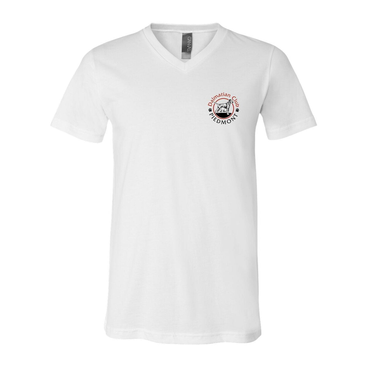Dalmatian Club Red Black Unisex Short Sleeve V-Neck Jersey Tee