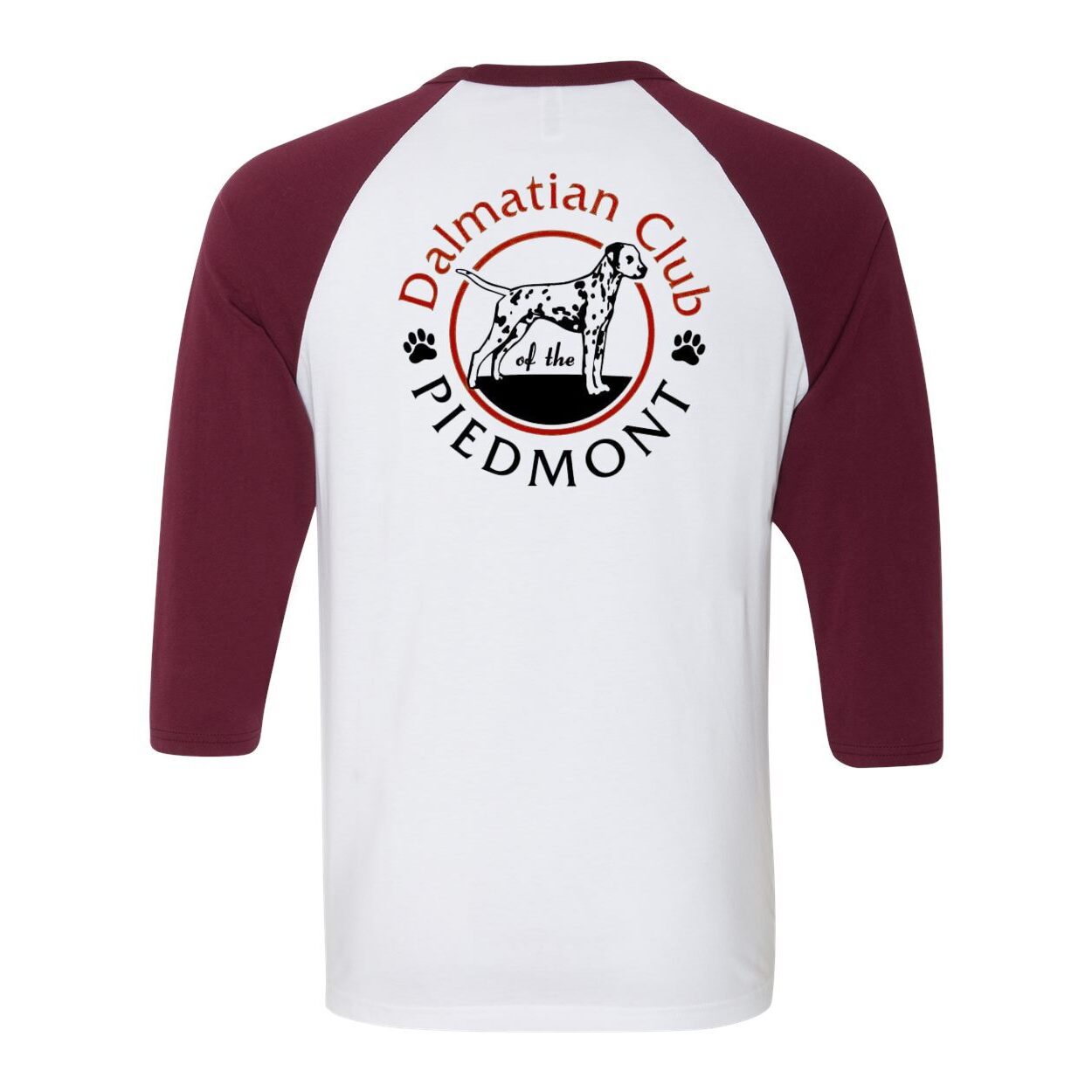 Dal Club Red black Front Back Unisex Three-Quarter Sleeve Baseball T-Shirt