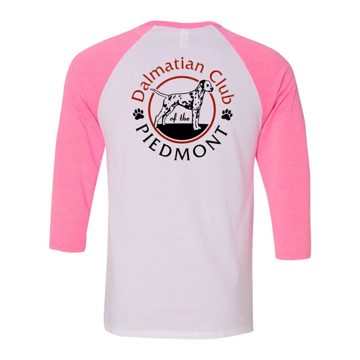 Dal Club Red black Front Back Unisex Three-Quarter Sleeve Baseball T-Shirt