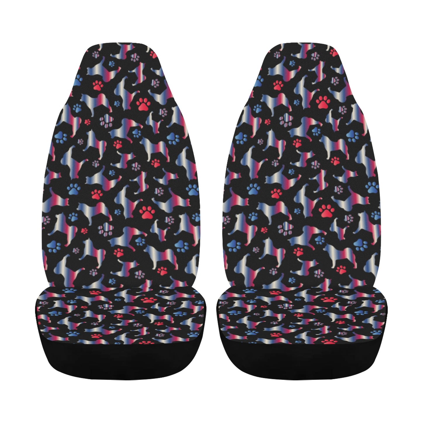 Akita Silhouette & Paw Car Seat Covers