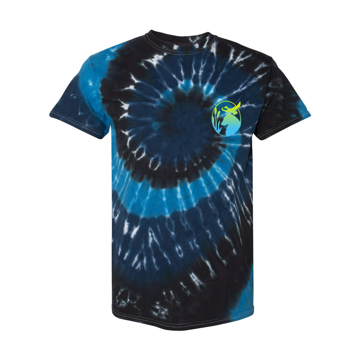 Flatty Life Front/Bac Spiral Tie-Dyed T-Shirt