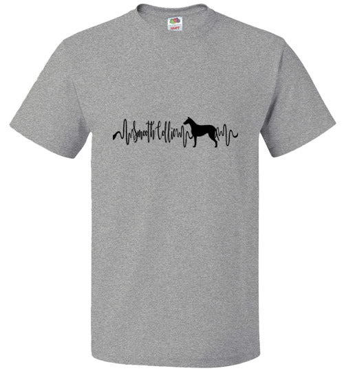 Smooth Collie Heartbeat Unisex Short Sleeve Shirt Black