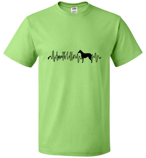 Smooth Collie Heartbeat Unisex Short Sleeve Shirt Black