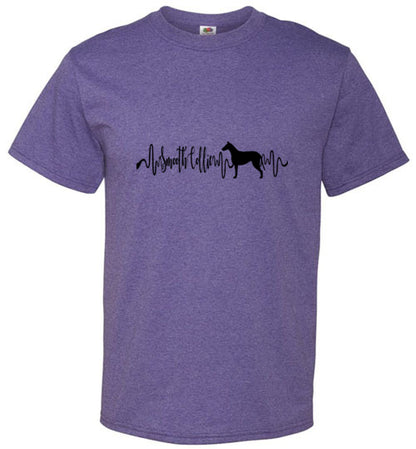 Smooth Collie Heartbeat Unisex Short Sleeve Shirt Black - WagALotBowWow