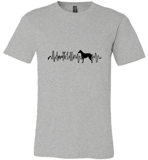 Smooth Collie Heartbeat Unisex Short Sleeve Shirt Black