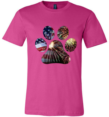 Patriotic Paw Adult Unisex Canvas T-Shirt - WagALotBowWow