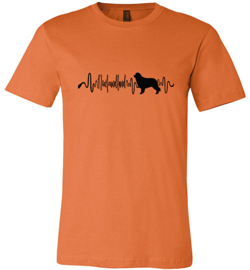 Newfoundland Heartbeat Unisex Short Sleeve Shirt Black - WagALotBowWow