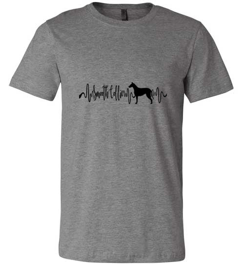 Smooth Collie Heartbeat Unisex Short Sleeve Shirt Black