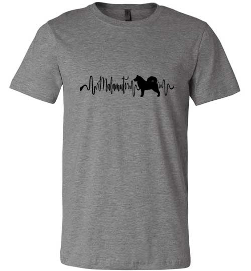 Malamute Heartbeat Unisex Short Sleeve Shirt Black