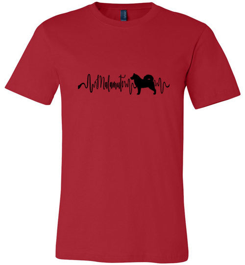 Malamute Heartbeat Unisex Short Sleeve Shirt Black