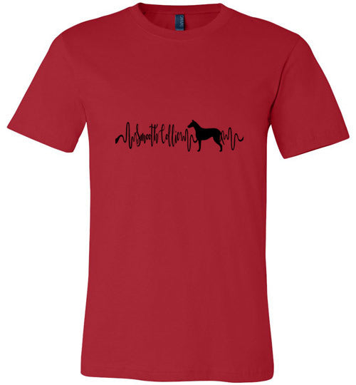 Smooth Collie Heartbeat Unisex Short Sleeve Shirt Black