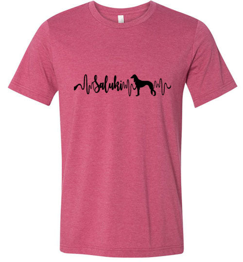 Saluki Heartbeat Unisex Short Sleeve Shirt Black