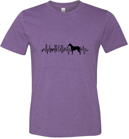 Smooth Collie Heartbeat Unisex Short Sleeve Shirt Black - WagALotBowWow