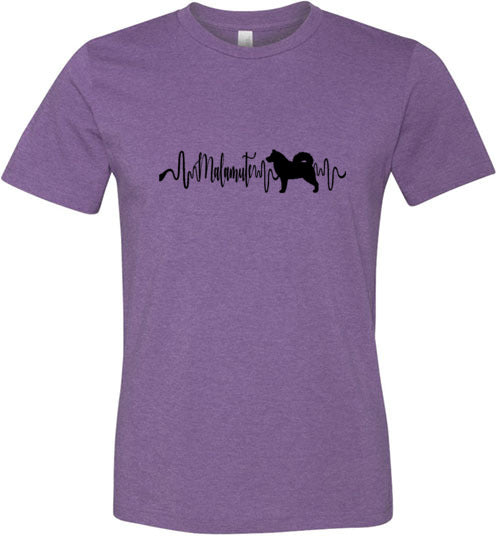 Malamute Heartbeat Unisex Short Sleeve Shirt Black