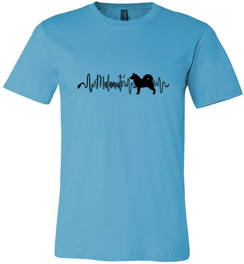 Malamute Heartbeat Unisex Short Sleeve Shirt Black