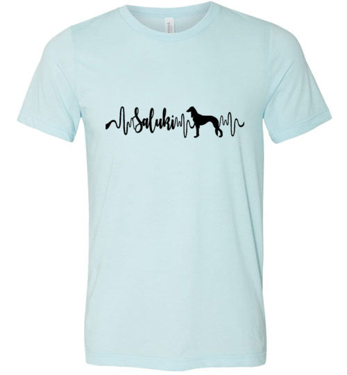 Saluki Heartbeat Unisex Short Sleeve Shirt Black