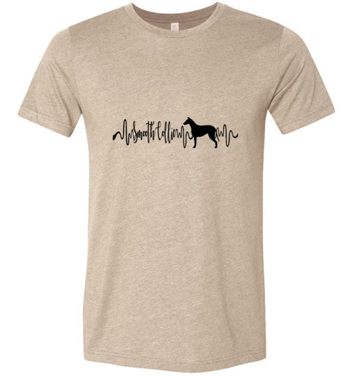 Smooth Collie Heartbeat Unisex Short Sleeve Shirt Black