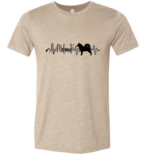 Malamute Heartbeat Unisex Short Sleeve Shirt Black