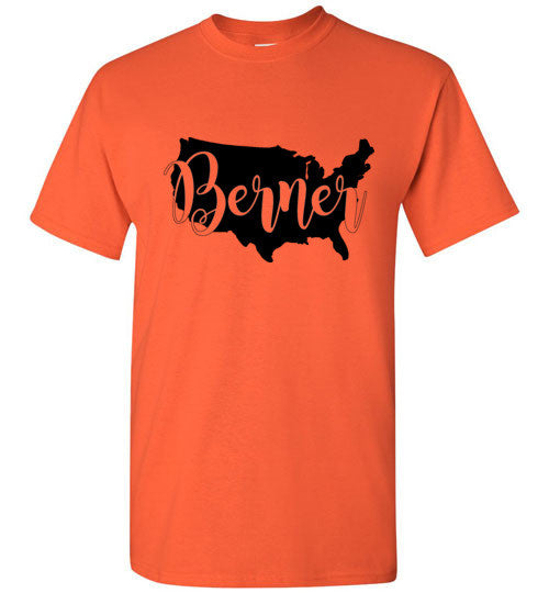 USA Berner Unisex Adult & Youth Gildan Short Sleeve T-Shirt Black Print