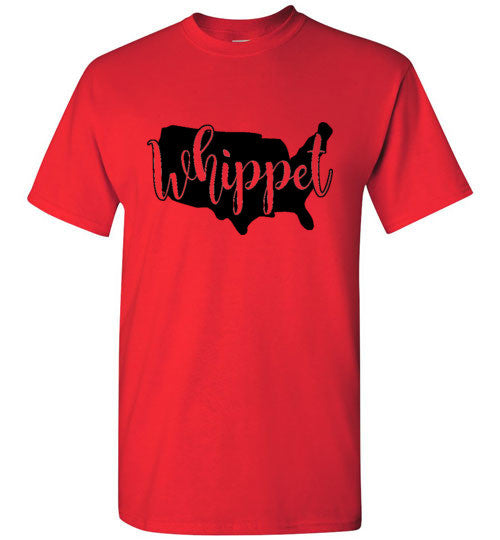 USA Whippet Gildan SS Unisex Adult & Youth Unisex TShirt Black Print
