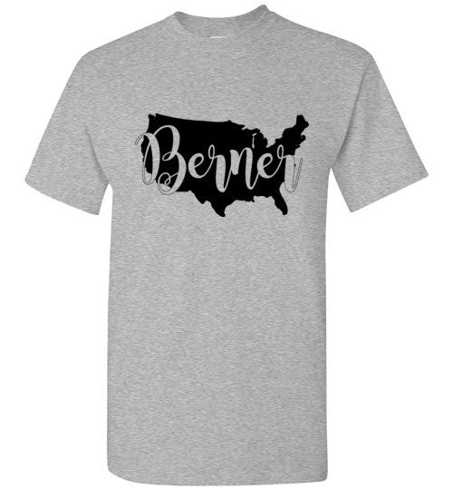 USA Berner Unisex Adult & Youth Gildan Short Sleeve T-Shirt Black Print