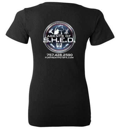 Kira SHED front and back logo with phone - WagALotBowWow