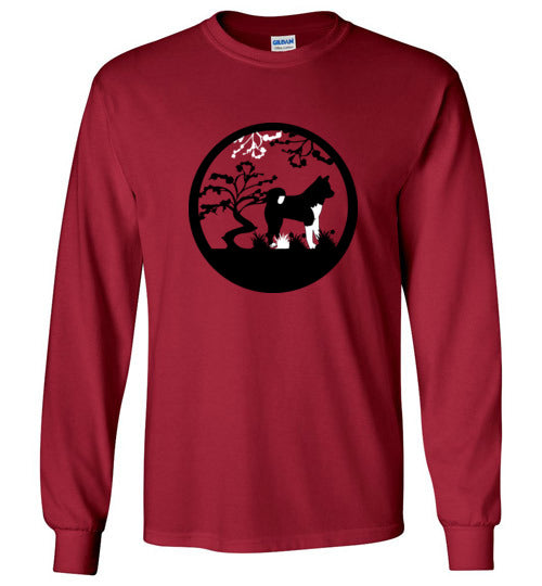 Akita Tree Gildan Long Sleeve T-Shirt