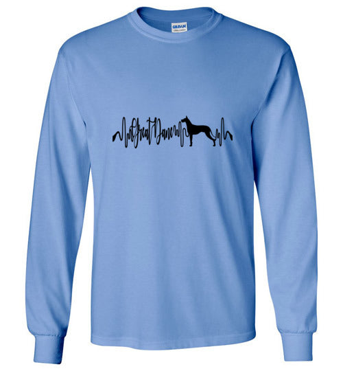 Great Dane Heartbeat Unisex Long Sleeve T-Shirt