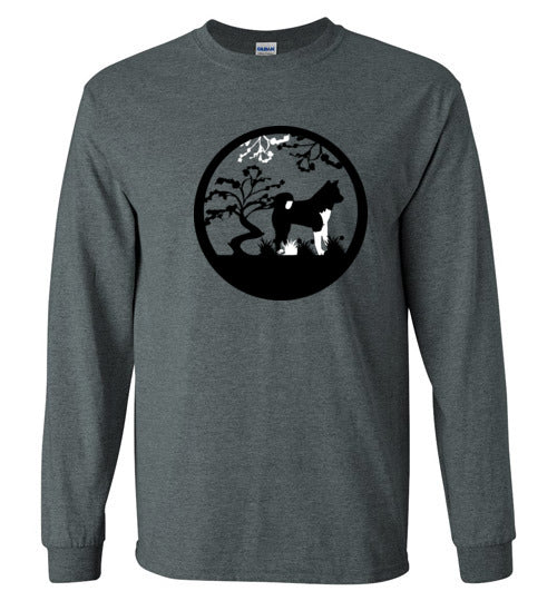 Akita Tree Gildan Long Sleeve T-Shirt