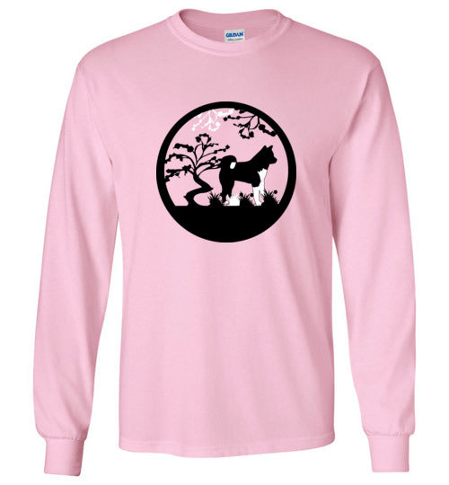 Akita Tree Gildan Long Sleeve T-Shirt