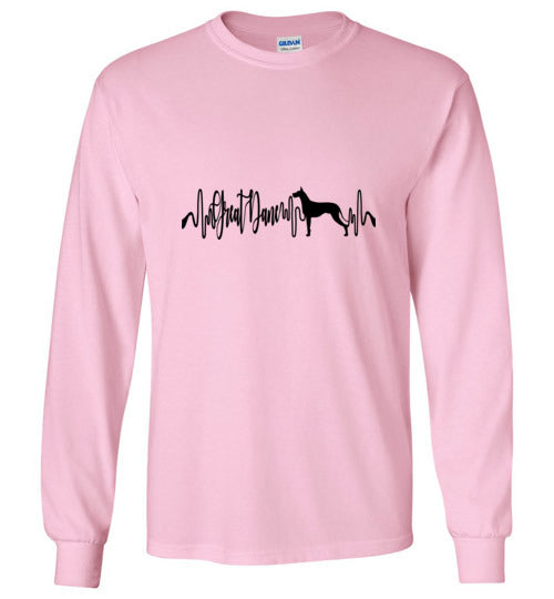 Great Dane Heartbeat Unisex Long Sleeve T-Shirt