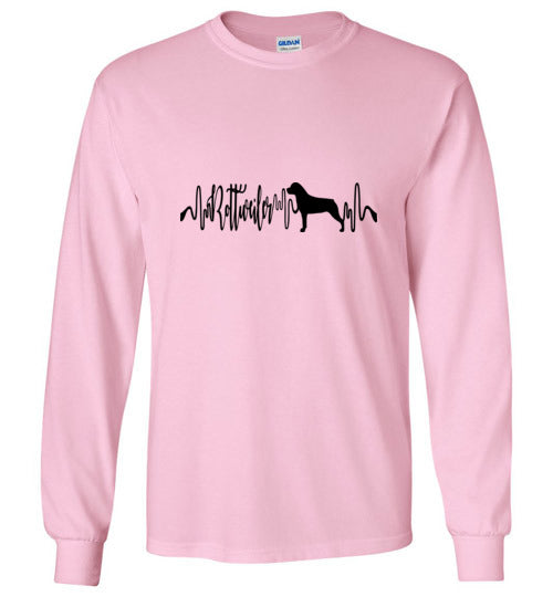 Rottweiler Heartbeat Unisex Long Sleeve T-Shirt